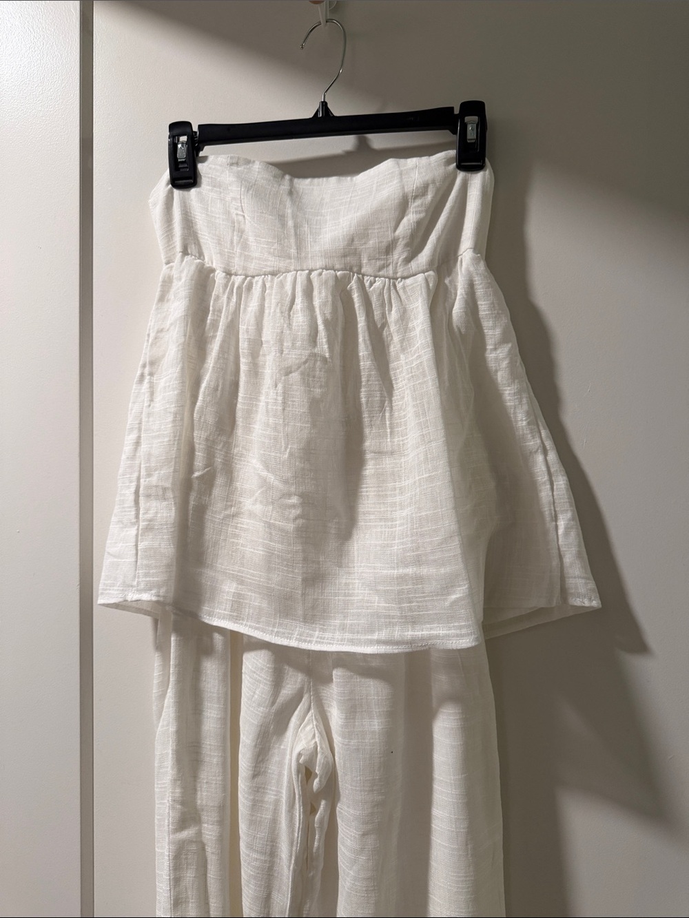SABO White Strapless Linen Jumpsuit - Picture 2 of 8